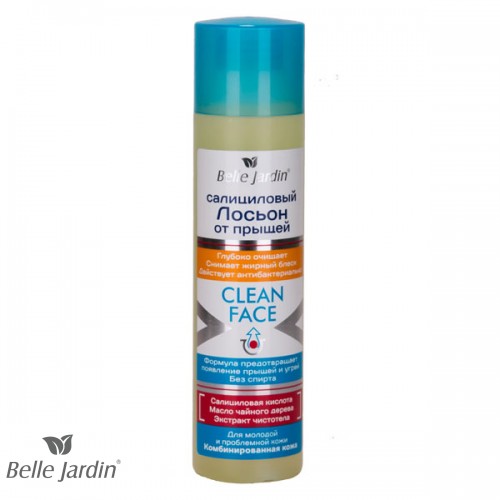 CLEAN FACE - Antibakterijski salicilni tonik sa ekstraktom Rusa trave, protiv akni i mitisera 150ml